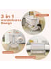 COSTWAY 3 in 1 Beistellbett mit Matratze 0-6 Monate in Beige