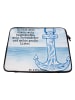 Mr. & Mrs. Panda Laptoptasche Anker Blau Design mit Spruch in Weiß