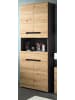 Inn.Furn Hochschrank Eiche, grau 76 x 193 cm, Badschrank mit Soft-Close