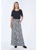 GOLDNER Kurzgröße:  Hose mit weitem Bein in schwarz / weiß / gemustert
