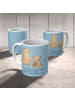 Mr. & Mrs. Panda Kaffeetasse Bär Großer Bruder mit Spruch in Blau Pastell