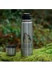 Mr. & Mrs. Panda Thermoskanne Pinguin umarmen mit Spruch in Transparent