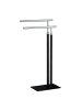 relaxdays Handtuchständer in Schwarz/ Silber - (B)44 x (H)78 x (T)20 cm