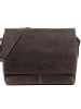 SID & VAIN Leder-Aktentasche SPENCER XL groß Laptop-Tasche 15 Zoll echt Leder in braun