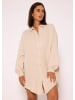 SASSYCLASSY Oversize Musselin Bluse in Beige