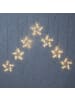MARELIDA LED Lichtervorhang 7 leuchtende Sterne auch für Außen 130x100cm