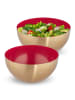 relaxdays 2 x Salatschüssel in Rot/ Gold - (H)12,5 x Ø 25 cm