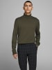 Jack & Jones Dünner Rollkragen Strickpullover Rundhals Basic Sweater JJEEMIL in Grün