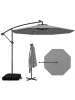 COSTWAY 250 cm Sonnenschirm mit Ständer & LED in Anthrazit