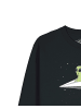 wat? Apparel Sweatshirt Alien on a paper plane in Schwarz