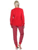 NORMANN Frottee langarm Schlafanzug Bündchen Pyjama - 82622 in rot