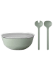 Mepal Servierschale mit Deckel & Salatbesteck Silueta in 5000 ml in Nordic Sage
