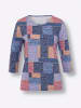 Sieh an! 3/4-Arm-Shirt in royalblau-erika-bedruckt