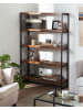 Beliani Bücherregal TIFTON in Braun/Schwarz - (W) 100 x (H) 155 x (L) 30 cm