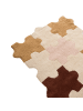 Beliani Kurzflor JIGSAW in Beige/Braun/Rosa - (W) 90 x (L) 120 cm