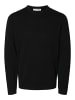 SELECTED HOMME Pullover SLHRAVI LS KNIT STRUCTURE CREW NECK in Schwarz
