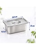relaxdays 3 x Gastro-Behälter "GN 1/4" in Silber - (B)26,5 x (H)15 x (T)16,2 cm
