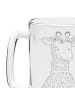 Mr. & Mrs. Panda Bierkrug Giraffe Blumenkranz ohne Spruch in Transparent