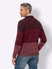 Sieh an! Polopullover in schwarz-dunkelrot-gemustert