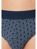 Schiesser Rio Slip / Unterhose 95/5 Cotton in Schwarz / blau