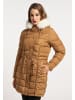 faina Damen Steppmantel Mit Kunstfell in Sand
