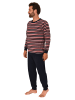 NORMANN langarm Schlafanzug Bündchen Pyjama Streifen - 83089 in marine