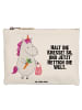 Mr. & Mrs. Panda Schminktasche Einhorn Gemüse mit Spruch in Weiß