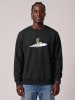 wat? Apparel Sweatshirt Alien on a paper plane in Schwarz