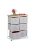 relaxdays Kommode in Hellgrau/ Natur - (B)60 x (H)73 x (T)32 cm