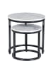home24 home24 2-teiliges Couchtisch-Set aus Marmor im glamourösen Stil in Marmor Weiß
