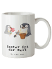 Mr. & Mrs. Panda Pott Pinguin Bester Opi der Welt mit Spruch in Weiß