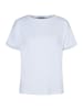 More & More softes T-Shirt mit Chiffonkante in white