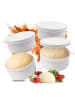 relaxdays 4 x Pizzaballenbox in Weiß - (H)6,5 x Ø 14,5 cm