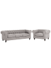 Beliani 2-tlg Sitzgruppe CHESTERFIELD in Grau/Braun