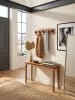 KADIMA DESIGN Design Wandgarderobe Akazie Massivholz / Metall 60 x 17 x 9 cm