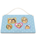 Mr. & Mrs. Panda Deko Schild Igel Familie ohne Spruch in Blau Pastell
