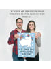 Mr. & Mrs. Panda Poster Einhorn Stolzieren mit Spruch in Blau Pastell