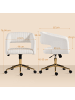 HOMCOM Schreibtischstuhl in Cremeweiß 62L x 61B x 84H cm