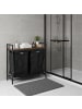 relaxdays Wäschesammler in Braun/ Schwarz - (B)73 x (H)72 x (T)33 cm