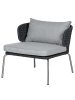 home24 Designer Loungesessel Desha in Schwarz-Grau