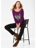 GOLDNER Edles Shirt mit Frontdruck, 3/4-Arm in beere