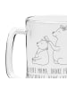 Mr. & Mrs. Panda Glaskrug Bär Kind mit Spruch in Transparent