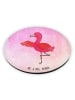 Mr. & Mrs. Panda Rund Magnet Flamingo Yoga ohne Spruch in Aquarell Pink