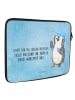 Mr. & Mrs. Panda Notebook Tasche Pinguin Duschen mit Spruch in Eisblau