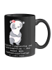 Mr. & Mrs. Panda Keramikbecher Meisterin Kundensupport mit Spruch in Schwarz
