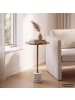 FineBuy Beistelltisch in Gold / Marmor / 30x30x60
