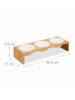 relaxdays Hunde-Futterstation in Natur/ Weiß- (B)46,5 x (H)9,5 x (T)17 cm