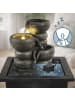 MARELIDA Kaskaden-Tischbrunnen mit LED Beleuchtung H25cm Zimmerbrunnen