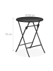 relaxdays Gartentisch "Rattan-Optik" in Schwarz - (H)75 x Ø 60 cm