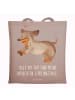 Mr. & Mrs. Panda Shopping Tasche Hund Dackel mit Spruch in Braun Pastell
